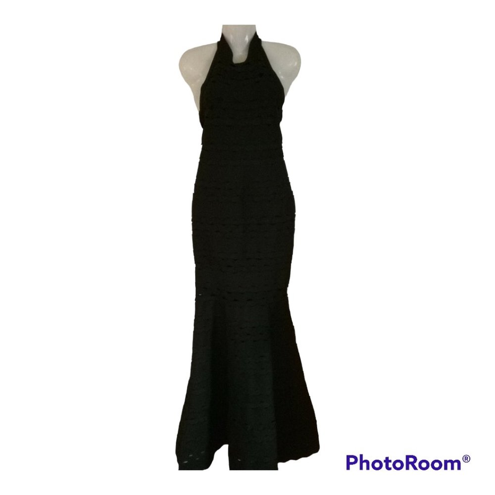 Calm Abigail  Sexy Halter Bodycon Style Scalloped Bandage in BLACK 🖤